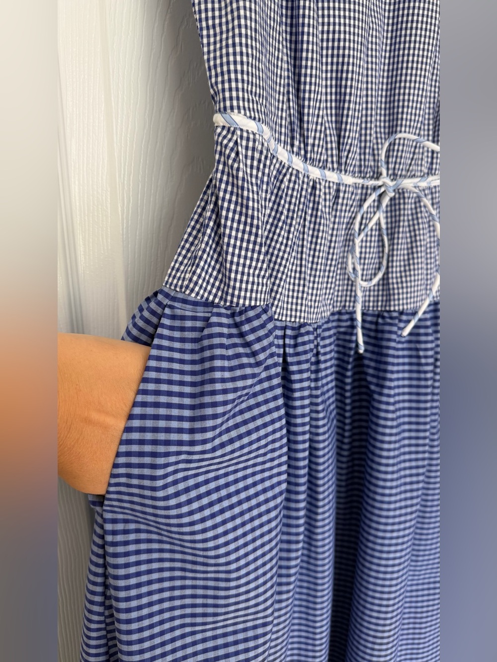J.Crew Open-Back Mixed Gingham Midi Dress Size 8 NWT - Picture 10 of 14